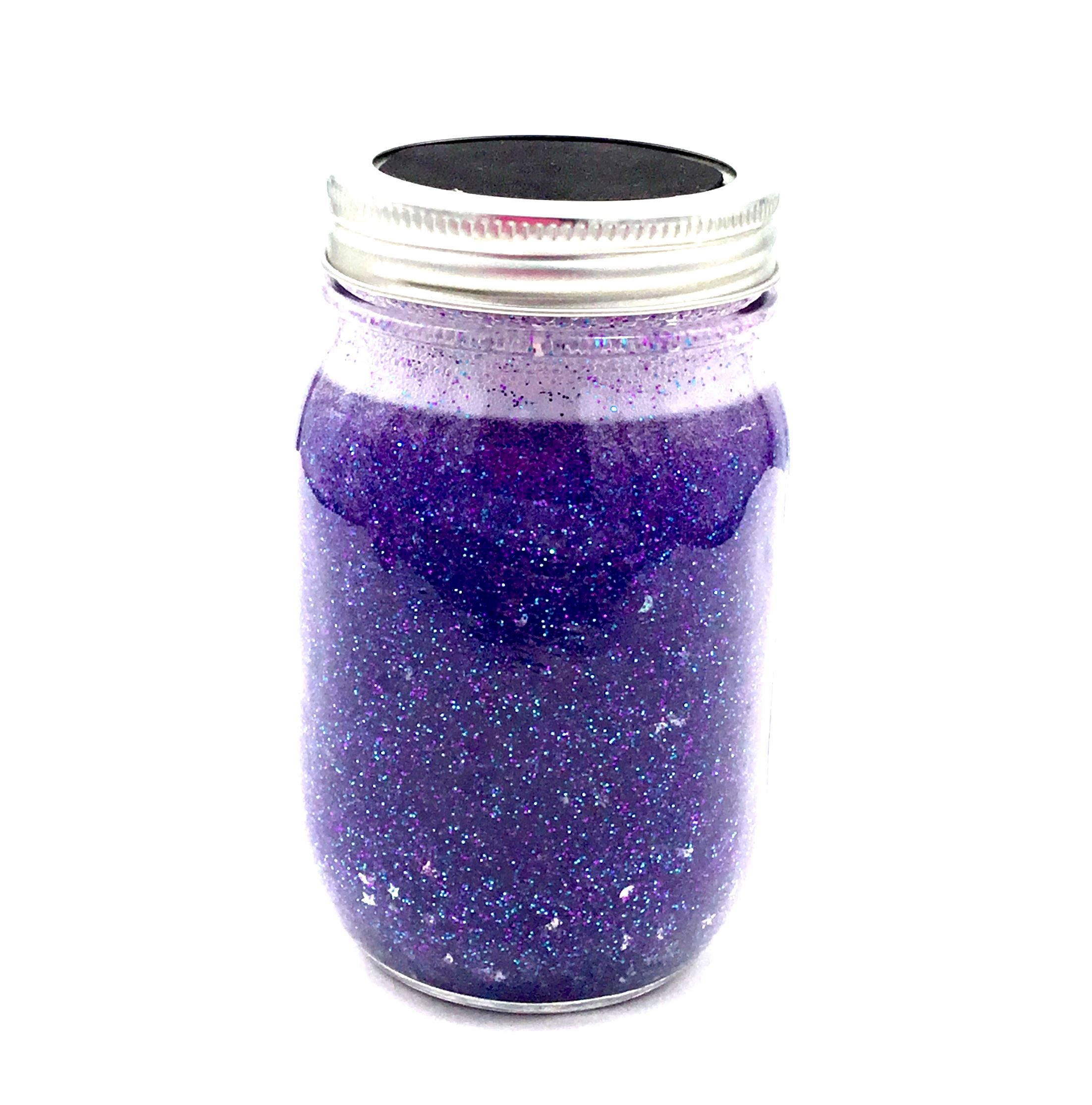 Colorful glitter in mason jar